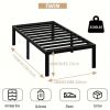 Heavy Duty Metal Platform Bed Frame with Under-Bed Storage, No Box Spring Needed