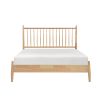 Mid-Century Modern Design Full Platform Bed 1pc Natural Finish Wooden Bedroom Furniture Vertical Slats Headboard