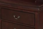 1pc Cherry Finish Five Drawers Louis Philip Chest Solid Wood Contemporary Sleek Ample Storage