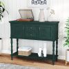 Retro Console Table with Storage, Narrow Entryway Table with 2 Drawers and 2 Door Cabinets
