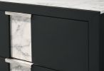 1pc Contemporary Black Finish Chest Five Drawers Metal knobs Black White Bedroom Wooden Furniture