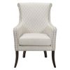 Classic Luxury Quilted Accent Chair 1pc Beige Upholstery Nailhead Trim Foam Seat Cushion Solid Wood Living Room Furniture