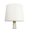 Enclave Hydro White Table Lamp with On/Off Switch Faux Marble Base Fabric Shade