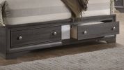 Traditional Queen Size Storage Bed made with Wood in Gray