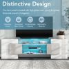 ON-TREND Unique Shape TV Stand with 2