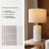 PoKat 23" Modern Ceramic Table Lamp Set of 2 for Living Room White Desk Lamps for Bedroom Farmhouse Bedside Nightstand Bedside Lamp End Table Lamps Be