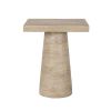 20x20x24" Cream Square Side Table with Pedestal Base