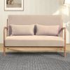Leisure Chair with Solid Wood Armrest and Feet