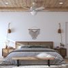 44" White Traditional Indoor Ceiling Fan with Light, 5 Blades, Pull Chains Reverse Airflow