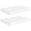 Wall Shelf Set of 2 White Honeycomb MDF