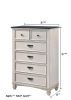 Beautiful Farmhouse Two-Tone Finish 1Pc Chest Storage Drawers Bedroom Furniture Black Nickel Hardware