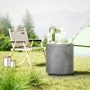 Outsunny 2.6 Gal Outdoor Side Table, 3-In-1 Concrete Cooler Bar Table with Storage