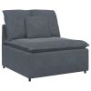 Modular Sofa Dark Grey Velvet (100% Polyester)