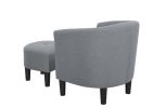Moss 25.5" Wide Polyester Barrel Chair and Ottoman