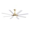 66 Inch Low Profile ABS Ceiling Fan with Dimmable Lights and Smart Remote Control 6 Speed Reversible Noiseless DC Motor for Indoor