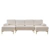 U-Shaped 4-Seat Indoor Modular Sofa Creamy-White