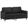 2-seater Sofa Black Faux leather, metal