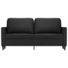 2-seater Sofa Black Faux leather, metal