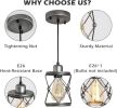 Industrial Pendant Lighting for Kitchen Island, Rustic Mini Cage Pendant Light