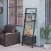 Bellamy 2-Drawer Leaning Shelf; Black