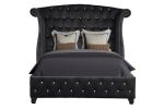 Sophia Full 5 Pc Upholstery Bedroom Set Made With Wood in Black