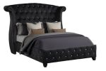 Sophia Full 5 Pc Upholstery Bedroom Set Made With Wood in Black