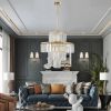 20" Modern Crystal Chandelier with Gold Finish