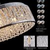 Modern Crystal Chandelier 19 Inches Aluminum+Iron Round Ceiling Light Flush Mount Ceiling Light Fixture for kitchen Island Dinning Bedrooms and Hallwa