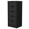 Logan Black 5 Narrow Drawer Dresser