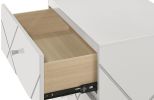 1pc Contemporary Bold Geometric Accents Pristine High-gloss White Finish Six Drawers Dresser Wooden Furniture
