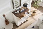 Farmhouse Style 5 Drawer Dresser Chest with Base Wooden Rustic Chest of Drawers