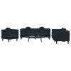 Sofa Set Black Velvet