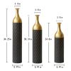 Black and Gold Metal Vase Set of 3 Floor Vases Ideal for Mother's Day Gift Wedding Decoration Elegant Floral Display
