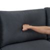 280*130*85 U-Shaped 4-Seat Linen Seat Frame Wooden Frame Back Iron Frame Silver Feet Indoor Modular Sofa Dark Gray