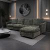 Modern Oversized Deep Seat Sectional Sofa with Reversible Chaise