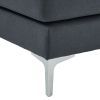 280*130*85 U-Shaped 4-Seat Linen Seat Frame Wooden Frame Back Iron Frame Silver Feet Indoor Modular Sofa Dark Gray