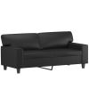 Sofa Set Black Faux leather, metal