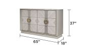 Eternity Traditional Style 6- Drawer Dresser Made with Woodand Gold Accents in Beige