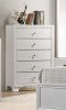 1pc Modern Glam Style White Frost Finish Glam Five Drawer Chest Embossed Crocodile Pattern Wooden Bedroom Furniture
