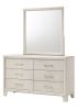 1pc Contemporary Six Drawers Dresser Bed Side Cabinet Wooden Furniture White/Beige Color