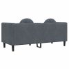 Sofa Dark Grey Velvet (100% polyester)