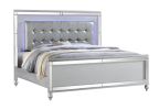 Sterling Full 4 PC LED Bedroom set made with wood in Silver Color