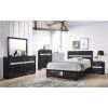 Traditional Matrix King 4 PC Storage Bedroom Set in Black made with Wood