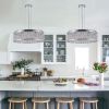 Modern Crystal Chandelier 19 Inches Aluminum+Iron Round Ceiling Light Flush Mount Ceiling Light Fixture for kitchen Island Dinning Bedrooms and Hallwa