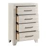 Contemporary Gray Oak Finish Storage Chest of 4x Drawers Wooden Bedroom Furniture 1pc
