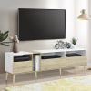 Modern TV with 3 Drawers and Open Shelves