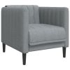 Sofa Chair Dark Gray Polyester Single Armchair Rectangular