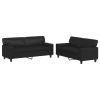Sofa Set Black Faux leather, metal