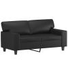 Sofa Set Black Faux leather, metal