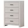 Geary Coastal White Rectangular 4-Drawer Chest